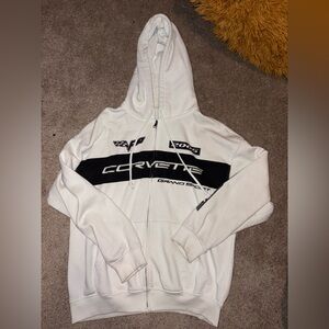 H&M White and Black Zip-Up Men's Sweater